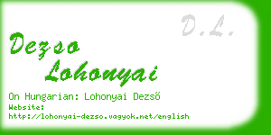 dezso lohonyai business card